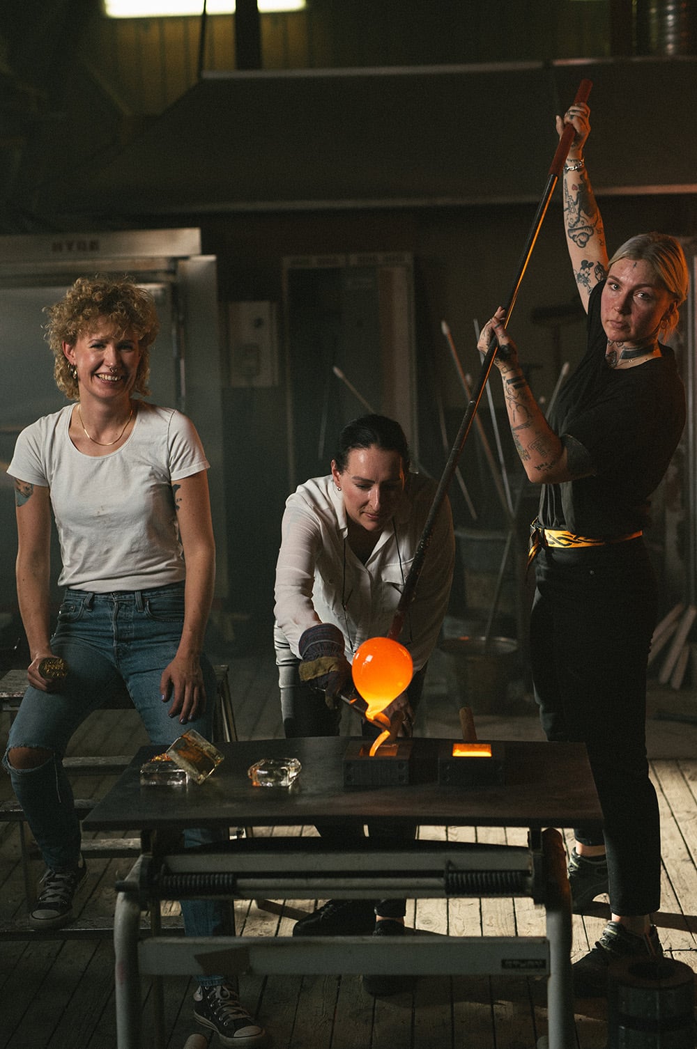 The female glassblower collective BOOM!