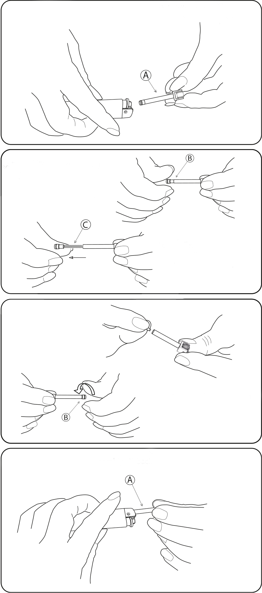 Four steps of replacing the metal lighter flint