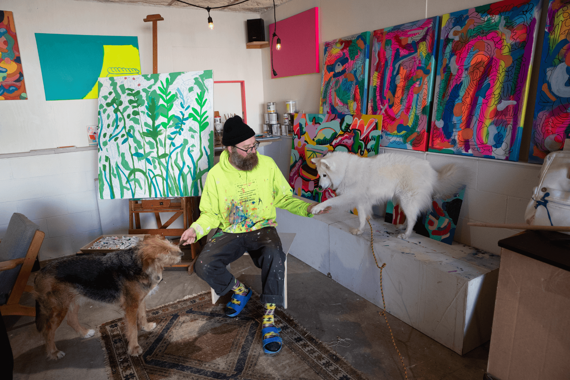 Mike Perry in his studio