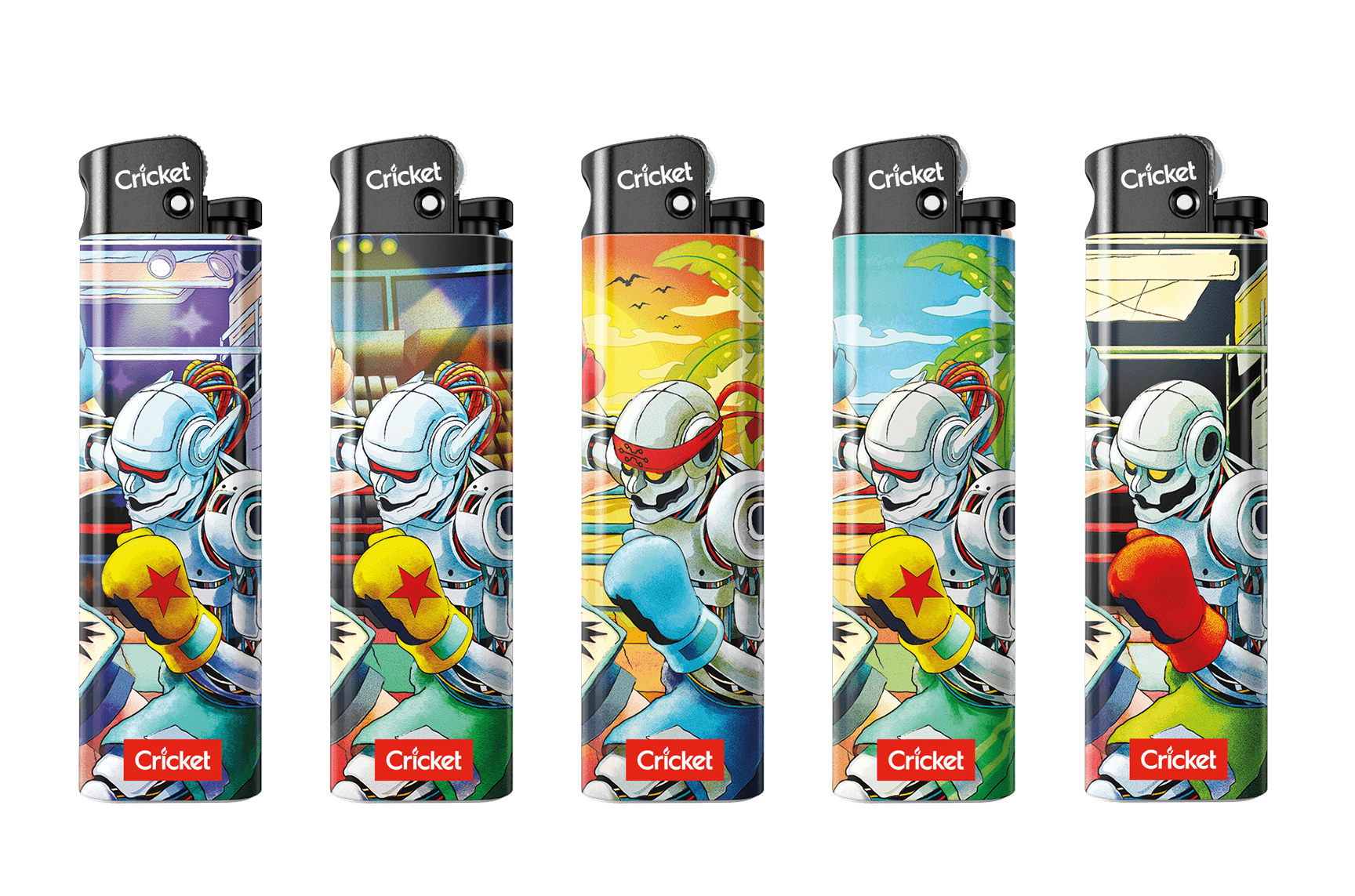 The AI-themed lighter collection sparks rebellion. Is AI a collaborator or competitor? Each lighter is a conversation starter on our relations with AI.